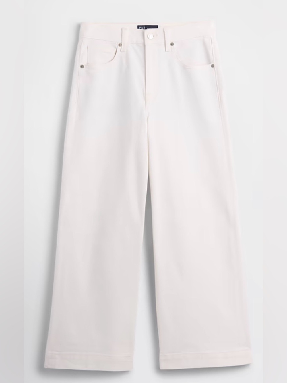GAP Factory White High-Rise Wide-Leg Crop Jeans - Picture 5 of 13
